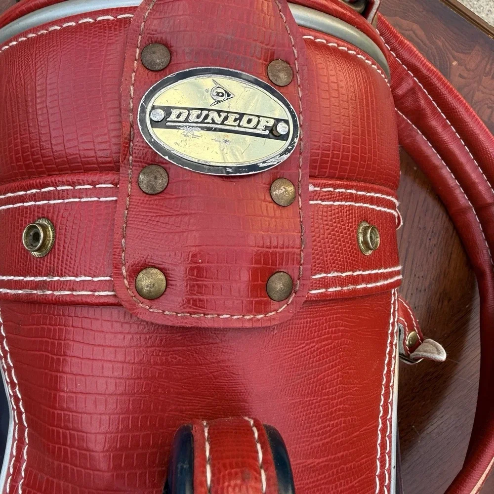 Vintage Dunlop 3-way Golf Bag 16 Golf Club Red White blue multiple storage areas